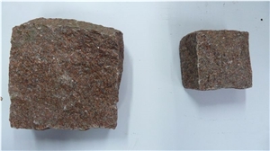 Manga Red Granite Cobbles, Indian Red Granite Cobble Stone