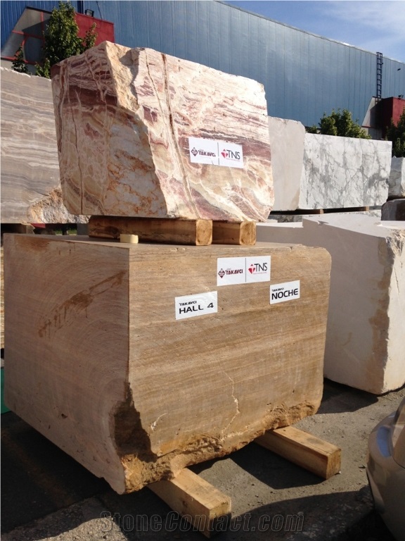 Konya Noce Travertine Blocks, Brown Travertine Blocks