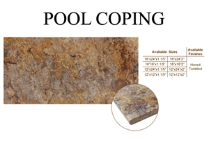 Scabella Travertine Pool Coping, Brown Travertine Turkey Pool Coping