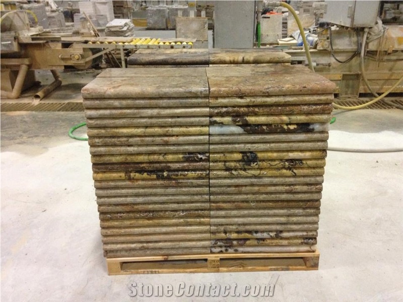 Scabella Travertine Pool Coping, Brown Travertine Turkey Pool Coping