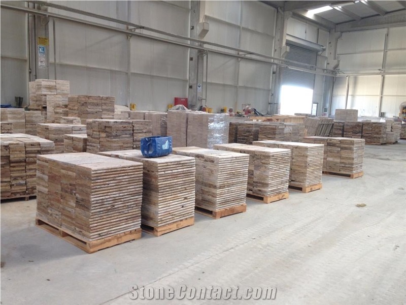 Scabella Travertine Pool Coping, Brown Travertine Turkey Pool Coping