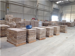 Scabella Travertine Pool Coping, Brown Travertine Turkey Pool Coping