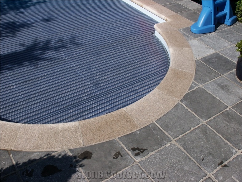 G682, China Yellow Granite, Rustic, Rusty Yellow, Rust, Padang Yellow, Sunset Gold, Spots Particles, Swimming Pool Coping Tiles, Edges, Decks, Pavers, Pool Surround, Borders, Pavement, Bullnose