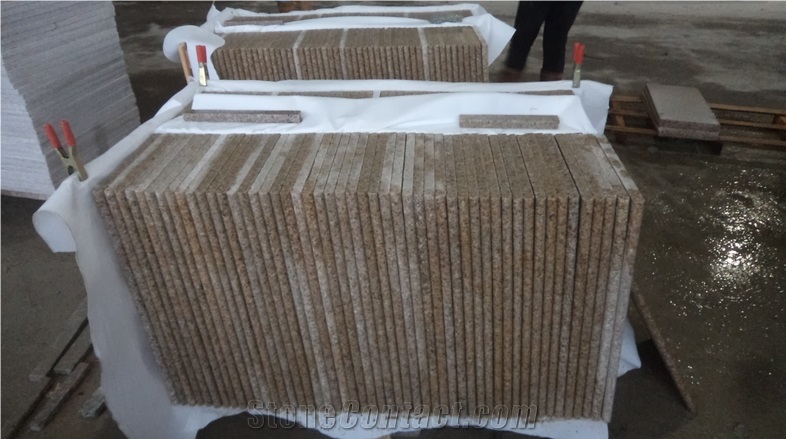 G682, China Yellow Granite, Rustic, Rusty Yellow, Rust, Padang Yellow, Sunset Gold, Spots Particles, Swimming Pool Coping Tiles, Edges, Decks, Pavers, Pool Surround, Borders, Pavement, Bullnose