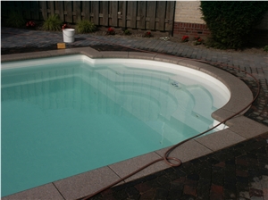 G682, China Yellow Granite, Rustic, Rusty Yellow, Rust, Padang Yellow, Sunset Gold, Spots Particles, Swimming Pool Coping Tiles, Edges, Decks, Pavers, Pool Surround, Borders, Pavement, Bullnose