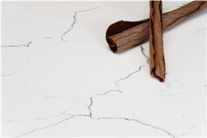 Bright Carrara White Marble + White Quartz Stone Countertops Non-Porous Standard Sizes 108*26inch with Competitive Price and Quality More Durable Than Granite