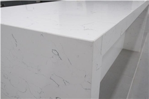 Bright Carrara White Marble + White Quartz Stone Countertops Non-Porous Standard Sizes 108*26inch with Competitive Price and Quality More Durable Than Granite