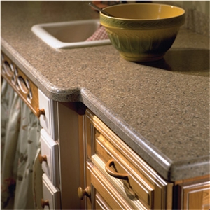 Quartz Stonen Kitchen Countertop with Solid Surface and Countertop with Bright Surface Non-Porous Standard Sizes 108*26inch with Competitive Price and Quality More Durable Than Granite
