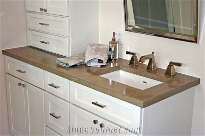Quartz Stonen Kitchen Countertop with Solid Surface and Countertop with Bright Surface Non-Porous Standard Sizes 108*26inch with Competitive Price and Quality More Durable Than Granite