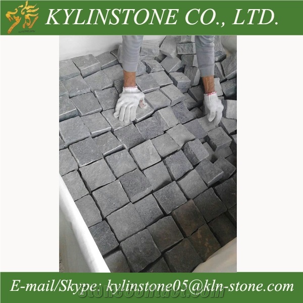 G654 Granite Cobble Stones, Black Granite Paving Stone