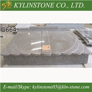 Popular China G664 Granite Double Monuments, European Style Tombstones