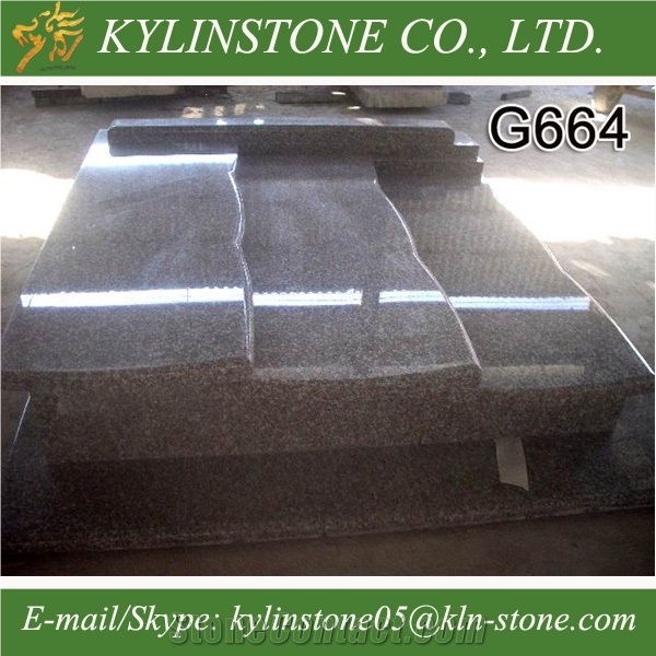 Popular China G664 Granite Double Monuments, European Style Tombstones