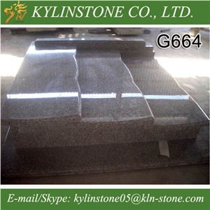 Popular China G664 Granite Double Monuments, European Style Tombstones