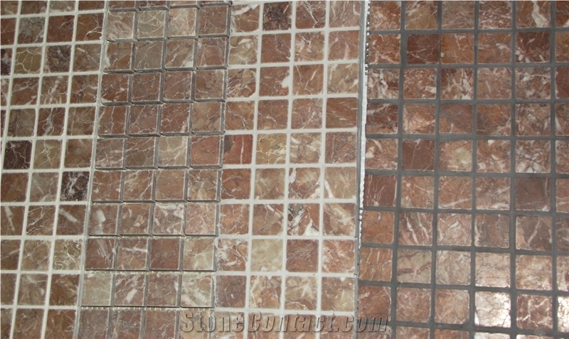 Marble Burdur Brown Red 2,3x2,3 Mosaic