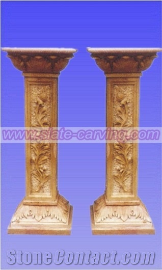Beige Marble Columns,Stone Carving