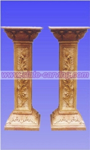 Beige Marble Columns,Stone Carving Beige Marble Columns,Stone Carving