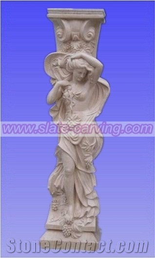 Stone Columns,China Beige Marble Columns
