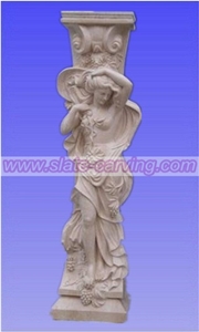 Stone Columns,China Beige Marble Columns