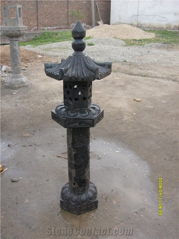 China Blue Limestone Lantern,Bluestone Lantern,Japan Style Lantern