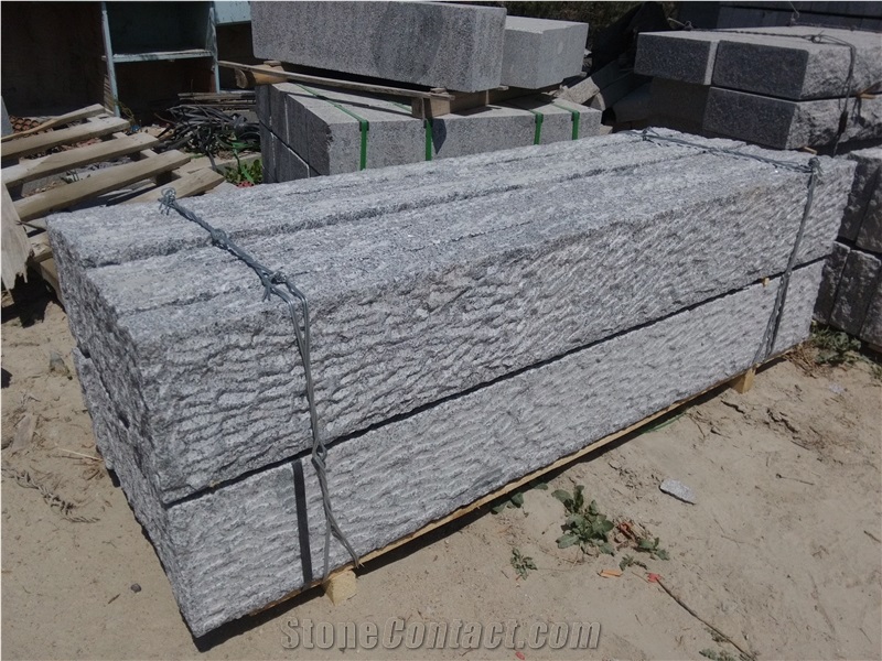 China G341 Grey Granite Pineappled Kerb for Finland,Pineappled Curbstone,Pineappled Curb