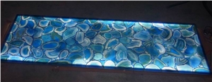 Blue Agate Semiprecious Stone (J01)