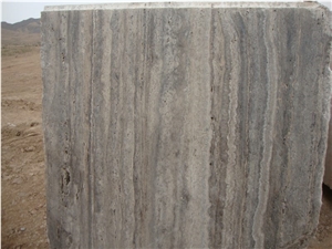 Persian Silver Travertine Block, Iran Grey Travertine