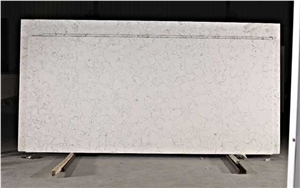 Artificial Pure Beige Quartz Stone Slab Engineered Stone Slab