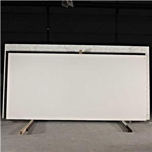 Artificial Pure Beige Quartz Stone Slab Engineered Stone Slab