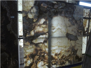 Beige Onyx Book Match Translucent Walling Tile