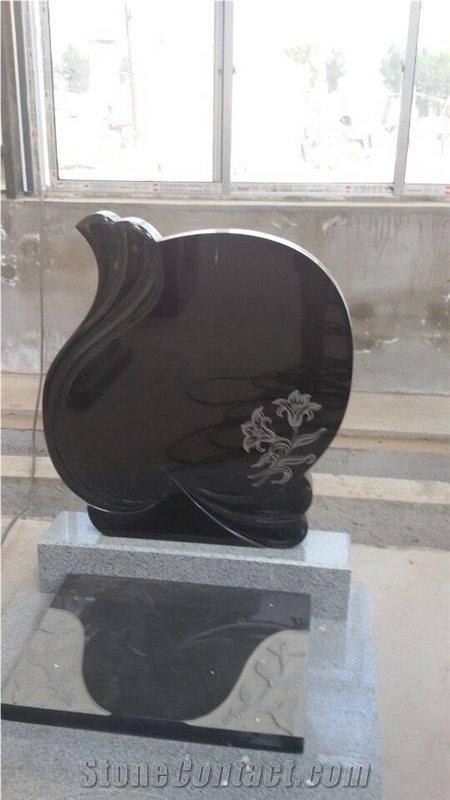 China Cheap High Quality Shanxi Black Granite Tombstone, Monument Supplier