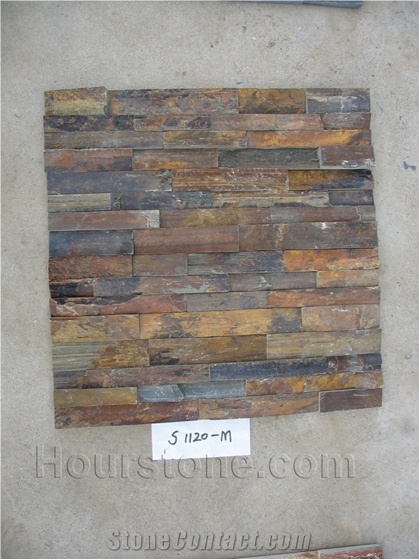 Handmade Rusty Artificial Cultured Stone for Wall Decoration