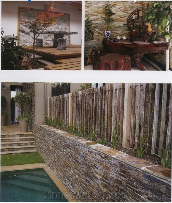 Kund Multicolor Slate Cultured Stone,Rough Surface Outside Decorative Exterior Wall Panels