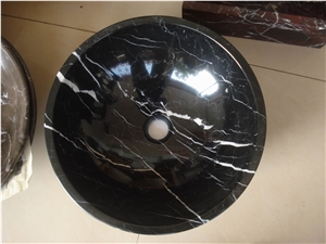 Beautiful Stone Black Marble Sinks for Bathroom and Kitchen,Nero Marquina Marble Sinks & Basin