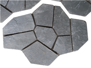 China Green Slate Irregular Flagstones, Flagstone Walkway Pavers, Flagstone Road Paving