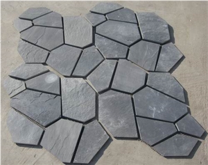 China Green Slate Irregular Flagstones, Flagstone Walkway Pavers, Flagstone Road Paving