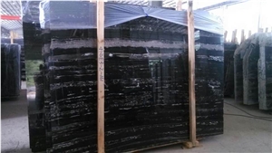 Hot Selling Chinese Portoro Silver Marble Slabs Marble Tiles with Best Quality Of the Marble, China Black Marble