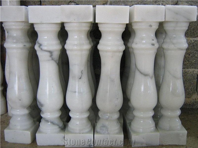 Natural Marble Balustrade & Railing, Cararra White Marble Railings