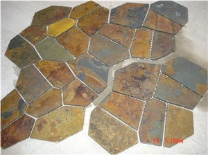 Natural Rusty Slate Irregular Flagstones, Flagstone Walkway Pavers