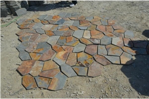 Nice Design Wooden Yellow Slate Pattern Slabs & Tiles, China Yellow Slate