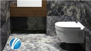 Sky Onyx, Black Cloud Onyx Bathroom Design, Grey Onyx Bath Design Turkey