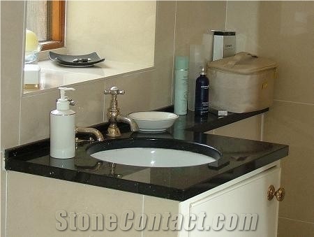 Star Galaxy Granite Vanity Top, Black Granite India Bath Top