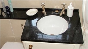 Star Galaxy Granite Vanity Top, Black Granite India Bath Top