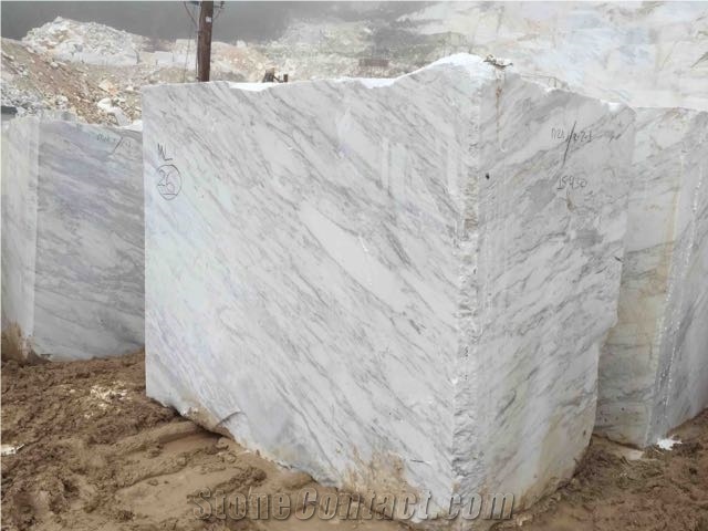Volakas Diagonal and Volakas flower type Marble Blocks