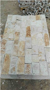 Gold & Silver Quartzite Mushroom Stone for Wall Tiles & Building Stone