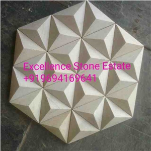 Mint Sandstone Triangle Cutting Mosaic Stone Tile