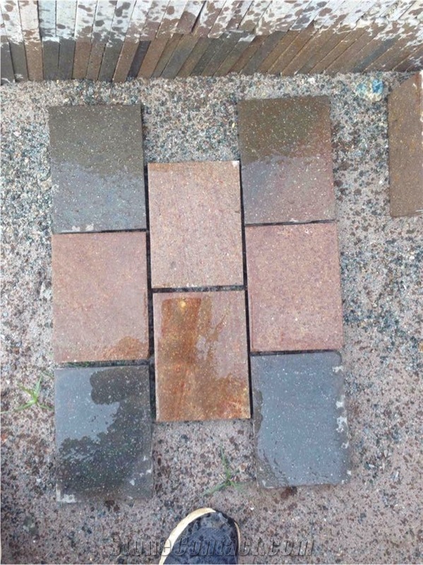 Natural Porphyry Stone Cobbles, Pavers