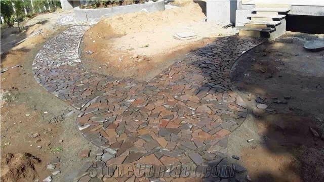 Natural Porphyry Stone Cobbles, Pavers