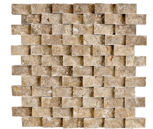 2,5x5cm Noce Travertine Siding Split Face Mosaic