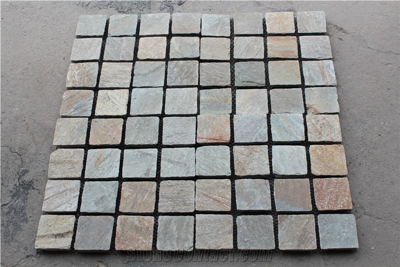 Multicolor Slate Cobble Stone,Walkway Pavers