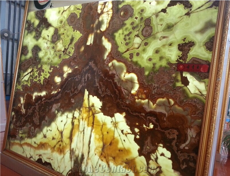 Bookmatching Onyx Stone Slab,Luxury Stone Panel